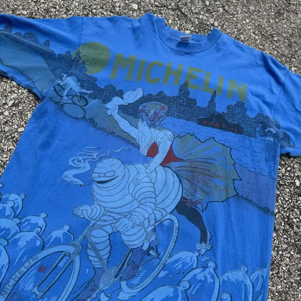 Vintage 90s Michelin Man All Over Print Graphic T-Shirt